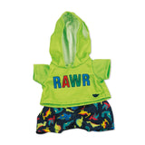 Casdon Build-A-Bear Workshop Green Rawr Toy Clothes Pack | 4 Fun Mix-and-Match Toy Outfits Includes Cozy Pajamas, Cute Hoodies &