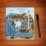 Aesthetic Stationery Notepad | Sketchbook Diary for Kids, Adults | 8.73 x 7.5 Inches | Unruled | Kolkata Souvenir Daily Planner