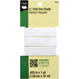 Dritz 9389W FoldOver Woven Elastic, 5/8Inch by 1Yard, White