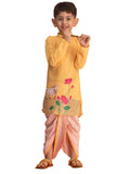 Vastramay Boys' Yellow And White Kurta Pyjama Set_Vasbk204Ywnbdt017_20,Yellow And White,12-18 M
