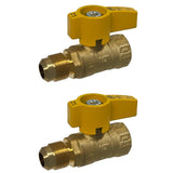 XFITTING 1/2 Inch Flare x 1/2 Inch FIP Gas Valve, 2 Pieces