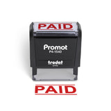 Promot Paid Stamp Self Inking Stamp Paid Stamp for Office, Accounts Payable Stamp Rubber Stamps for Retail Use, Red Ink Stam