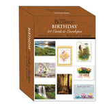 Shared Blessings 24 Birthday Cards with King James Version Scripture, Religious Blessings Boxed Card Assortment with Envelopes