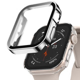 Adepoy 2 Pack Hard Case Compatible with Apple Watch 40mm Series 6 SE Series 5 Series 4 with Tempered Glass Screen Protector, Sil