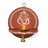Round Vinayagar Mada Vilakku 1 Piece | Diya Wall Mounted Stand | Wall Mount Stand| Traditional Wall Hanging Stand, Pooja Decorat
