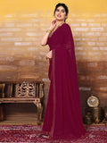 Satrani Womens Pure Georgette Saree (3321S162N_Rani Pink)