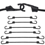 SDTC Tech 6-Pack Bungee Cords with Plastic Steel Hooks 12 24 36 Black Heavy Duty Outdoor Elastic Rope Straps for Tents, Cargo, K