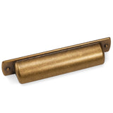 POVEFONK 10 Pack 3.75 inch(96mm) Antique Brass Kitchen Cabinet Handles Cabinet Cup Pulls Vintage Drawer Cup Pulls Aged Gold Bron