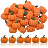 LOPURO Pumpkin Resin Flatback Charms 50Pcs Mini Pumpkin Charms Fall Theme Resin Embellishments Autumn Thanksgiving Pumpkins Bead