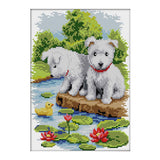 Zoomella Stamped & Counted Cross Stitch Kits Cute Dog Puppies 14Ct |Cross Stitch Kits|Crafts
