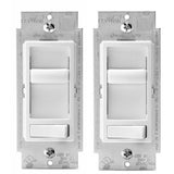 Leviton 6674P0W SureSlide Universal 150Watt LED and CFL/600Watt Incandescent Dimmer, White (2 Pack)