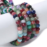 PONABEADIY 1 Box 220PCS Natural Faceted Jade Rondelle Beads with Hole Stone Gemstone Crystal Energy Power Mixed Color Abacus Dis