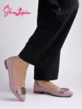 Shoetopia Oversized Bow Detailed Mauve Bellies For Girls-Eu37,Bronze,4,B0D5HF7TJ7