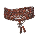 anzhongli Mala Beads Bracelet 108 8mm Beaded Bracelet Sandalwood Elastic