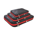 Heavenglow 3Pcs Compression Packing Cubes Set Expandable For Travel Black