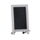 Flash Furniture Canterbury Tabletop Magnetic Chalkboard Sign - Whitewashed Finish - 12 x 17 - Metal Scrolled Legs - Hanging Mess