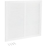 EZ-FLO 14 x 14 Inch (Duct Opening) Return Air Vent Cover for Wall or Ceiling, Solid Steel Return Air Grille, HVAC Vent Cover, Wh
