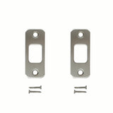 SUMBIN Deadbolt Strike Plate Square Corner 1-1/8 x 2-3/4 with dustbox (Satin Nickel) 2 Sets