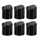 Beaupretty 6pcs Shampoo Bottle Lids Black Disc Lotion Caps Replacement Dispensing Press Top Cover for Travel Home Suitable 24mm