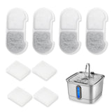 SEIRMEP Official 4 Packs Cat Water Fountain Replacement Filters & Pre-Filter Sponges for 101oz/3L Stainless Steel Cat Water Foun