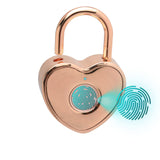 Tcyoatoa Heart Shaped Fingerprint Padlock, Small Smart Padlock for Gym Locker, Backpack, School, Mailbox, Travel Suitcase (Rose
