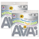SelfAdhesive Letters, Silver Dazzle, Puffy Font, 4, 78 Per Pack, 2 Packs