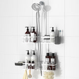 REINHARDT Adjustable Shower Caddy Hanging Rustproof Shower Caddy for Handheld Showerheads, Shower Organizer with Hooks Soap Hold