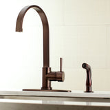 Kingston Brass Ls8715Dlsp Concord Kitchen Faucet, 8 In Spout Reach, Oil Rubbed Bronze