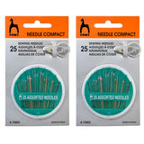 Bekner Assorted Hand Needles In Compact With Threader, 25Count,Assorted 25/Pkg (Pack Of 3)