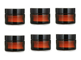 6PCS 5ml Amber Glass Jar Empty Refillable Cosmetic Face Cream Lip Balm Storage Jars Bottle Container Pot with Liners and Screw B