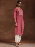Libas Women'S Viscose Rayon Yoke Design Straight Kurta (29203 Pink Pink M