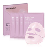 Tolureviah Salmon DNA PDRN Bio Collagen Sheet Mask - Hydrating & Brightening Face Mask with Niacinamide & Hyaluronic Acid for Ra