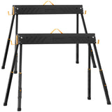 YITAHOME Folding Saw Horses 2 Pack, 27-33in Height Adjustable Legs, Sawhorse Pair with 2x4 Support Arms, Portable Jobsite Table,