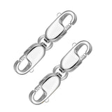 925 Sterling Silver Double Lobster Clasp Bracelet Extender Necklace Clasps and Closures Sterling Silver Bracelet Extension Clasp
