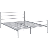 CasaFoyer Alina Platform Queen Bed | Rustic Charm meets Modern Decor | Holds 1323 lbs | No Box Spring Needed | Fits Memory Foam, Spring, Latex, Hybrid Mattresses | Gray