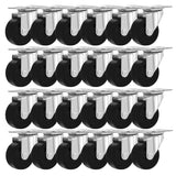 24 Pack 2 Swivel Caster Wheels Hard Rubber Base with Top Plate & Bearing