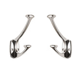 ZAUYX 2 Pack Polished Nickel Hooks Decorative Heavy Duty Solid Large Coat Hooks for Towel Hanging Coats Robe Wall Mounted Towel