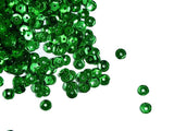The Design Cart 5 mm Dark Green Metallic Circular Round Plastic Sequins Sitara for Embroidery, Embellishing Handbags, Apparels,
