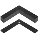 GBGS 10 Pcs 6 Black Flat Corner Brace,L Shaped Corner Stealth Speed Brace Mending Plate,Size:6x 6x1-1/4