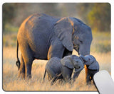 Mouse Pad Mat Desktop Laptop Office Elephant with Babies Mouse Pad, Mousepad Rectangle Customized Mouse Pads with Designs Non-Sl