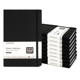 KODAPAGE Black A5 Liend Journal Notebook, 7mm College Ruled Notepad, Journaling for Writing, Work, School, Travel and Note Takin