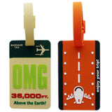 Luggage Tag Omg 30000 Ft., Enjoy Your Trip Pack Of 2 (1I459) Bag Travel Tags