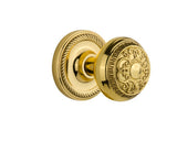 Nostalgic Warehouse Rope Rosette with Egg & Dart Knob, Single Dummy, Unlacquered Brass