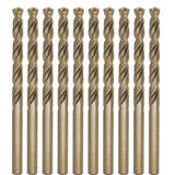 Metric Cobalt Drill Bits 6mm 10PCS, M35 high Speed Steel, high Hardness Straight Shank Drill, Mechanical or Hand Drill for Drill