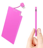 Auskang Thin Portable Charger with Built in Lightning Cable-5000mAh Slim Power Bank Compatible with iPhone 14/13/12/11/X/8/7 Pro
