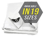Large Waterproof Tarp - Heavy Duty 20 Mil Thick Poly Tarpaulin Ideal for Canopy Tents, Boats, RV or Pool Covers - Multipurpose P