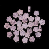 Songxi 60pcs 6mm Pink Crystal Plum Blossom Natural Stone Beads for Jewelry Making, Smooth Loose Flower Shape Gemstone Beads for