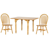 Sunset Trading Selections 3 Piece 48 Rectangular Dining Set with 2 Arrowback Chairs | Drop Leaf Seats 6, Three Size Extendable T