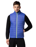 Fyltr Men'S Sleeveless Puffer Jacket With Neon Trims - Stand Collar | Full Zipper | Side Pockets | Shaped Hem,Sapphire Serenity,Sapphire Serenity,S