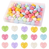 BENBO 120 PCS Colorful Heart Resin Flatback Charms, Mini Plastic Heart Shape Embellishments for DIY Crafts, Scrapbooking, Home D